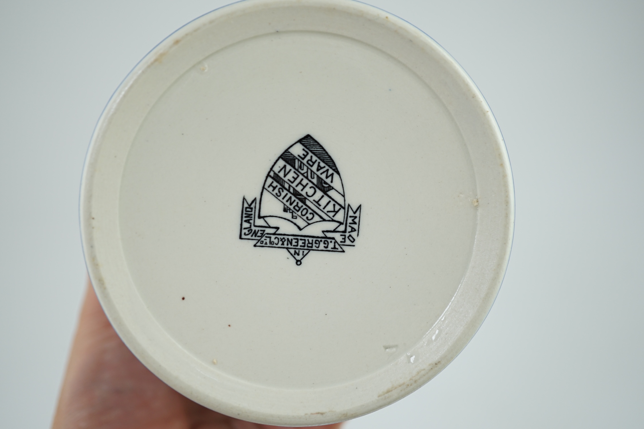 T.G.Green Cornish Kitchenware, a 14cm lidded storage jar, Borax, Black Shield mark. Condition - good